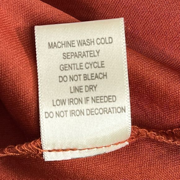 Emma & Michele NWT Orange Lined All Over Eyelet Mesh Quarter Sleeve Dress Size L - Picture 7 of 8